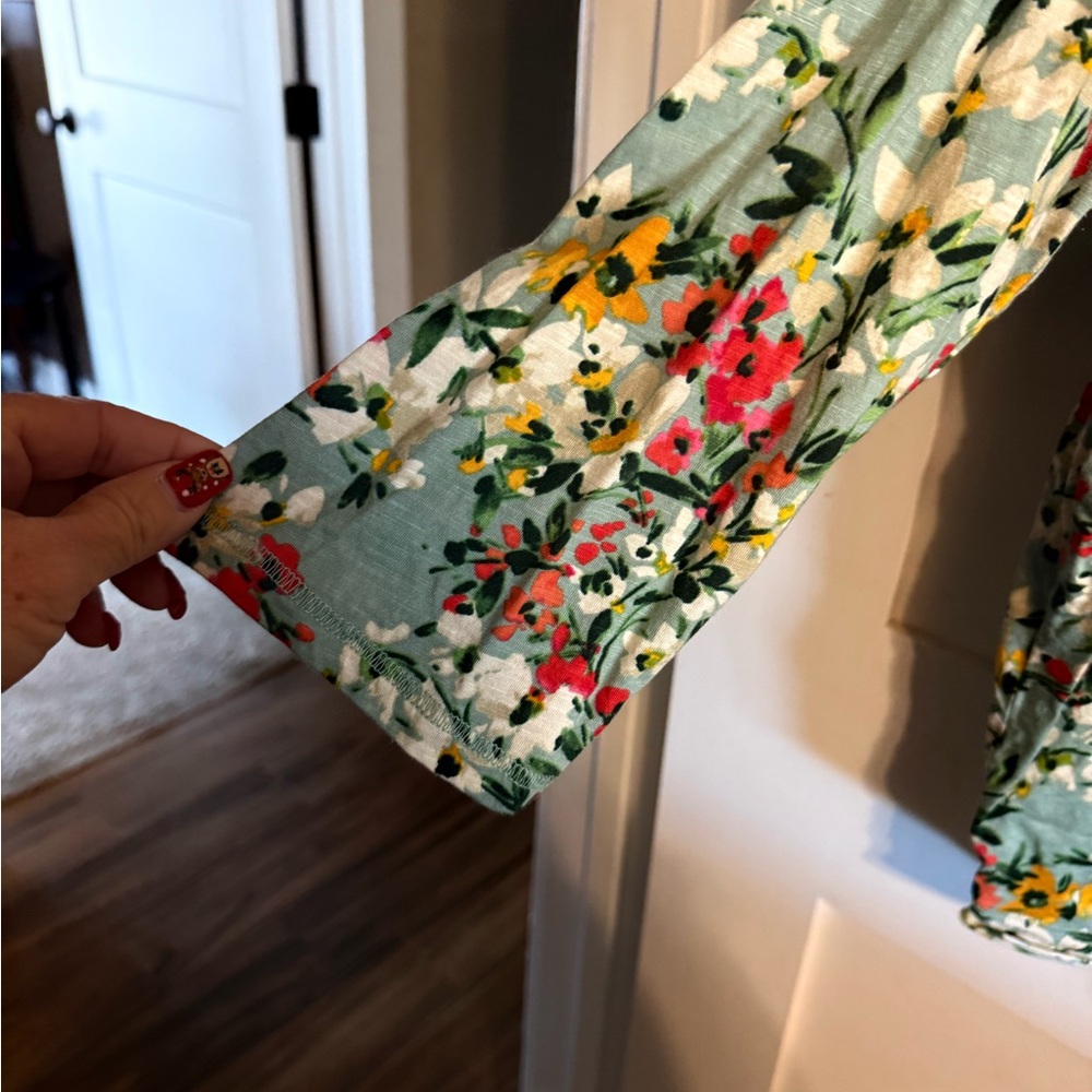 Westbound Floral Long Sleeve Top - Green and Red - Picture 2 of 5